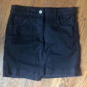 Collusion Black denim mini skirt